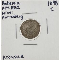 1698 I Bohemia Kreuzer KM582 Silver Coin