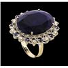 Image 4 : 14KT White Gold 34.61ctw Sapphire and Diamond Ring