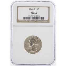 1946 Washington Silver Quarter Coin NGC MS65