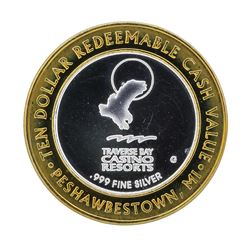 .999 Silver Traverse Bay Casino Resorts $10 Casino Gaming Token Limited Edition