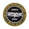 Image 2 : .999 Silver Crystal Casino Aruba $10 Casino Gaming Token Limited Edition