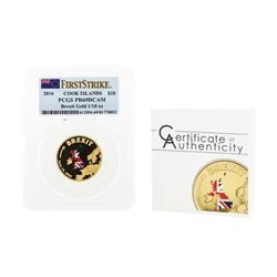 2016 $20 Cook Islands Brexit Gold Coin PCGS PR69DCAM