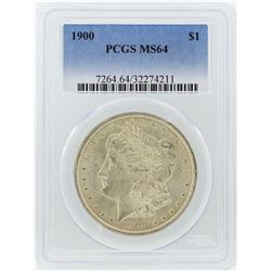 1900 $1 Morgan Silver Dollar Coin PCGS MS64