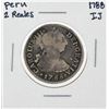 Image 1 : 1788 IJ Peru 2 Reales Silver Coin
