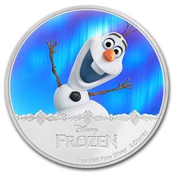2016 $2 Disney Frozen Olaf .999 Fine Silver Proof Coin