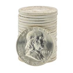 Roll of (20) 1963-D Brilliant Uncirculated Franklin Half Dollar Coins