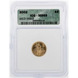 2002 $5 American Gold Eagle Coin ICG MS69