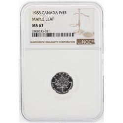 1988 Canada $5 Maple Leaf Platinum Coin NGC MS67