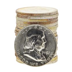 Roll of (20) 1958 Franklin Half Dollar Silver Coins
