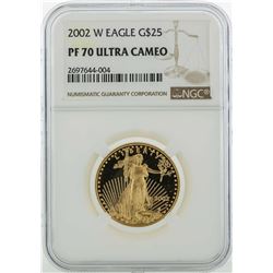 2002-W $25 American Gold Eagle Coin NGC PF70 Ultra Cameo
