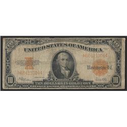 1922 $10 Large Size Gold Certificate Note