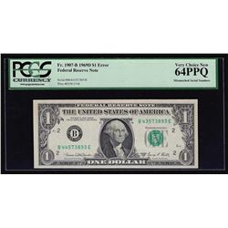1969D $1 Federal Reserve Note ERROR Mismatching Serial Numbers PCGS 64PPQ