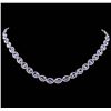 Image 1 : 14KT White Gold 18.69ctw Tanzanite and Diamond Necklace