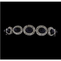 14KT White Gold 42.76ctw Sapphire and Diamond Bracelet