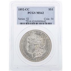 1892-CC $1 Morgan Silver Dollar Coin PCGS MS62