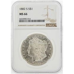 1882-S $1 Morgan Silver Dollar Coin NGC MS66