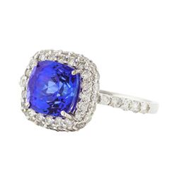 14KT White Gold 2.99ct Tanzanite and Diamond Ring