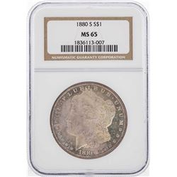 1880-S $1 Morgan Silver Dollar Coin NGC MS65