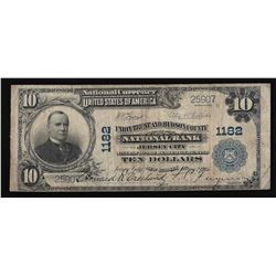 1902 $10 The Hudson National Bank of Jersey City, NJ National Currency Note