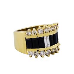 14KT Yellow Gold 1.80ctw Sapphire and Diamond Ring
