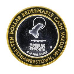 .999 Silver Traverse Bay Casino Resorts $10 Casino Gaming Token Limited Edition