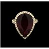 Image 2 : 14KT Yellow Gold 13.98ct Ruby and Diamond Ring