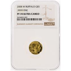 2008-W $5 American Gold Buffalo Coin NGC PF70 Ultra Cameo