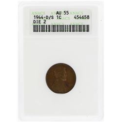 1944-D/S Lincoln Wheat Cent Coin ANACS AU55