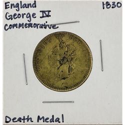 1830 England George IV Commemorative Death Medal
