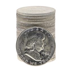 Roll of (20) 1954-D Franklin Half Dollar Brilliant Uncirculated Silver Coins