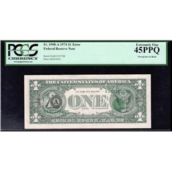 1974 $1 Federal Reserve Note Overprint on Back ERROR PCGS XF45PPQ