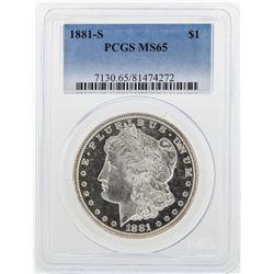 1881-S $1 Morgan Silver Dollar Coin PCGS MS65