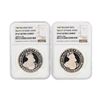 Image 1 : Set of (2) 1987 Belgium 5 ECU Silver Coins NGC PF67 Ultra Cameo