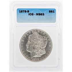 1878-S $1 Morgan Silver Dollar Coin ICG MS63