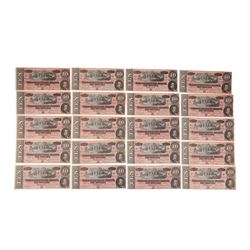 (20) Consecutive 1864 $10 The Confederate States of America Notes