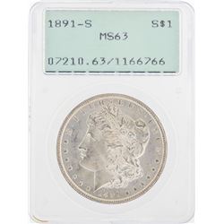 1891-S $1 Morgan Silver Dollar Coin PCGS MS63