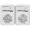 Image 1 : Set of (2) 1985MO Mexico 1 Onza Silver Libertad Coins NGC MS67