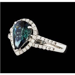 14KT White Gold 1.90ct Sapphire and Diamond Ring