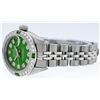 Image 8 : Rolex Ladies Stainless Steel Emerald and Diamond Datejust Wristwatch