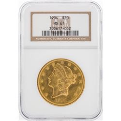 1904 $20 Liberty Head Double Eagle Gold Coin NGC MS61
