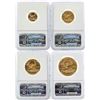 Image 2 : Set of $5/$10/$25/$50 2009 American Gold Eagle Coins NGC MS70