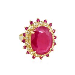 14KT Yellow Gold 11.76ctw Ruby and Diamond Ring