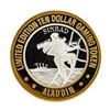 Image 2 : .999 Silver Aladin Las Vegas, Nevada $10 Casino Gaming Token Limited Edition