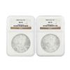 Image 1 : Set of (2) 2008 $1 American Silver Eagle Coins NGC MS70