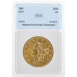 1866 $20 Liberty Head Double Eagle Gold Coin