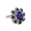 Image 1 : 14KT White Gold 5.45ctw Sapphire and Diamond Ring