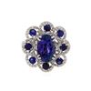 Image 2 : 14KT White Gold 5.45ctw Sapphire and Diamond Ring