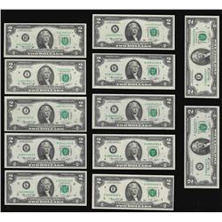 Set of (20) 1976 $2 Federal Reserve Notes District Set