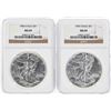 Image 1 : Set of 1986-1987 $1 American Silver Eagle Coins NGC MS69