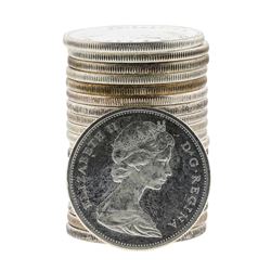 Roll of (20) 1957-1964 Canada Brilliant Uncirculated Silver Dollar Coins